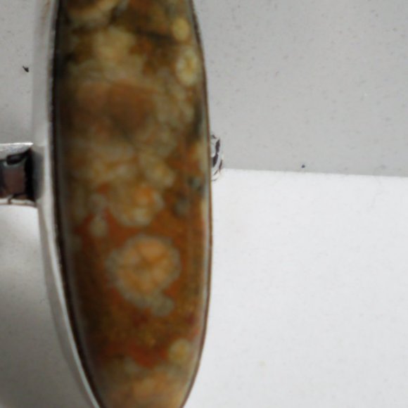 March BirthStone NATURAL MOLTED Jasper  Handmade Ring Marked SIZE 9 IMPRESSIVE - Picture 3 of 13